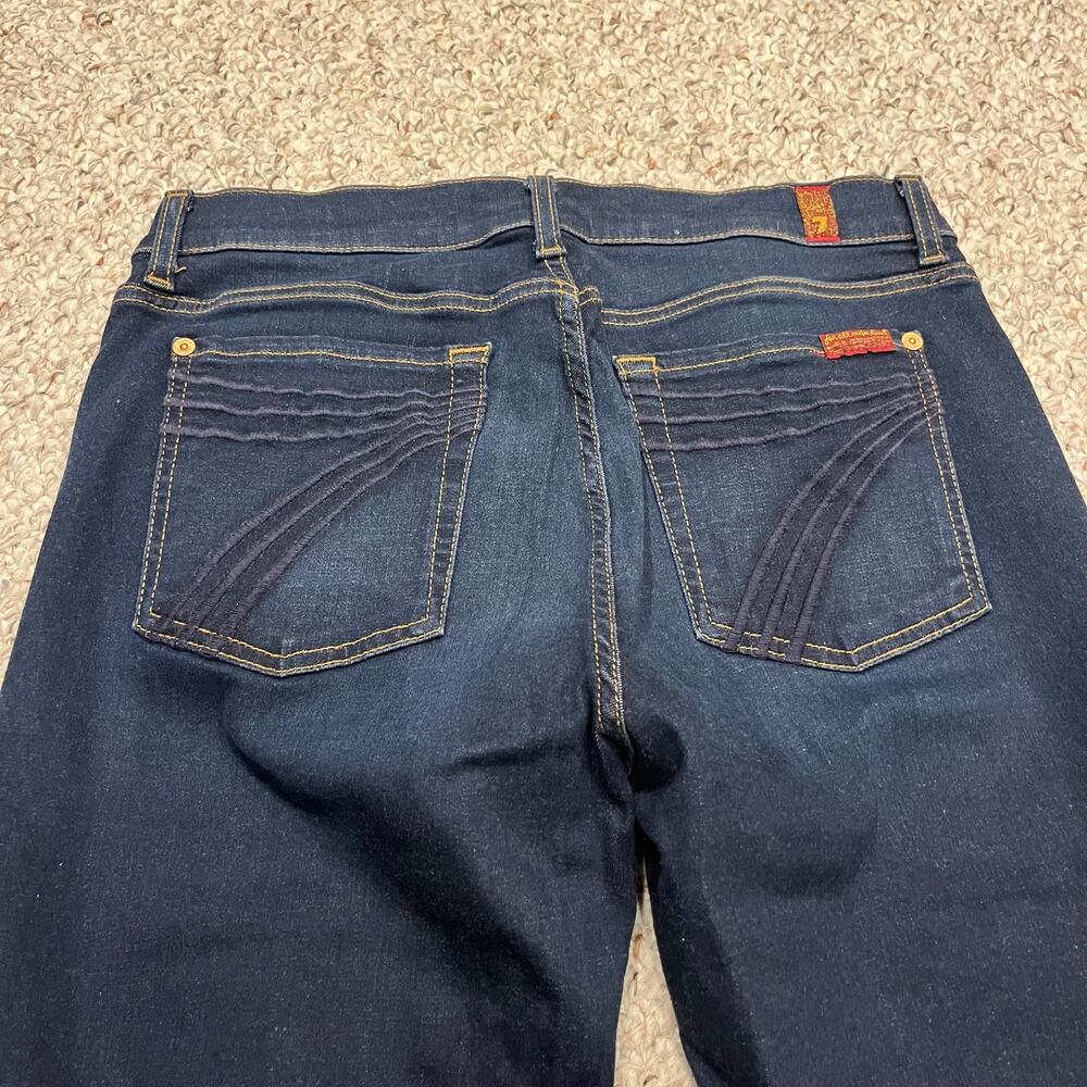 7 For All Mankind Dojo Jeans 29 Flare Dark Wash Denim Classic Casual Normcore